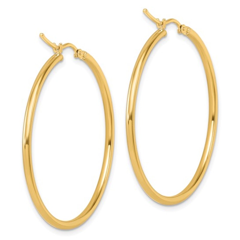 Leslie's 14K 2x40mm Polished Hoop Earrings