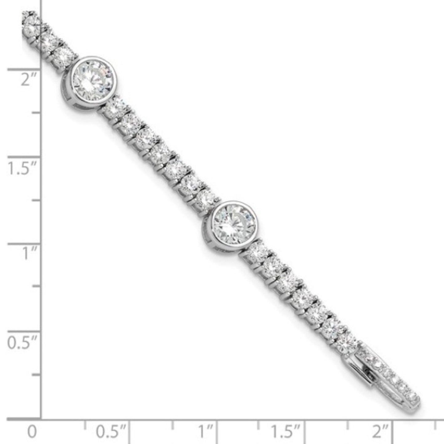 Sterling Silver Rhodium-plated Cubic Zirconia Tennis Bracelet