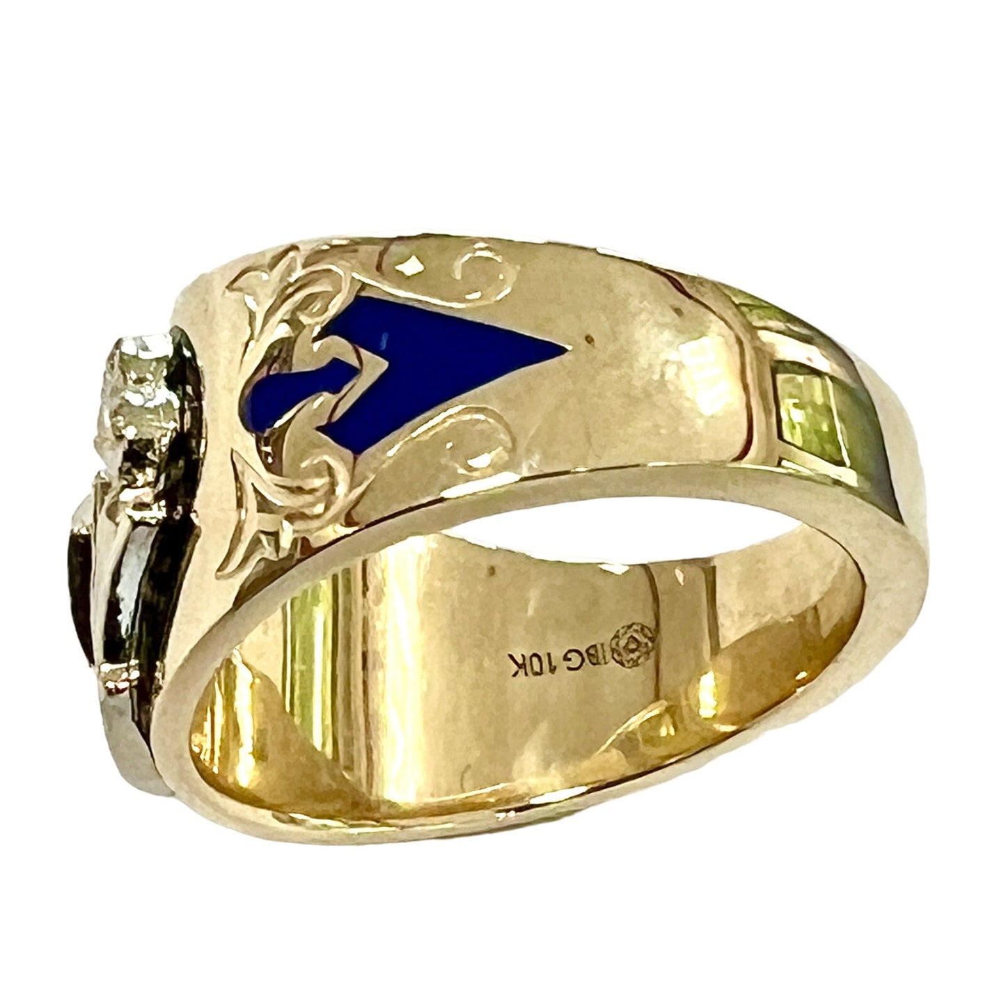 10k Gold Men's Diamond Blue Lodge Masonic Ring: A Symbol of Brotherhood