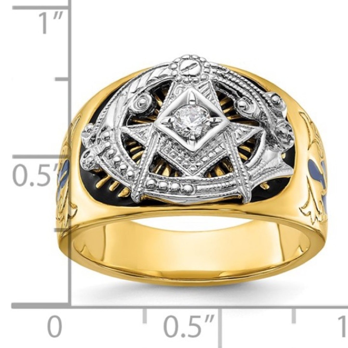 10k Gold Men's Diamond Blue Lodge Masonic Ring: A Symbol of Brotherhood