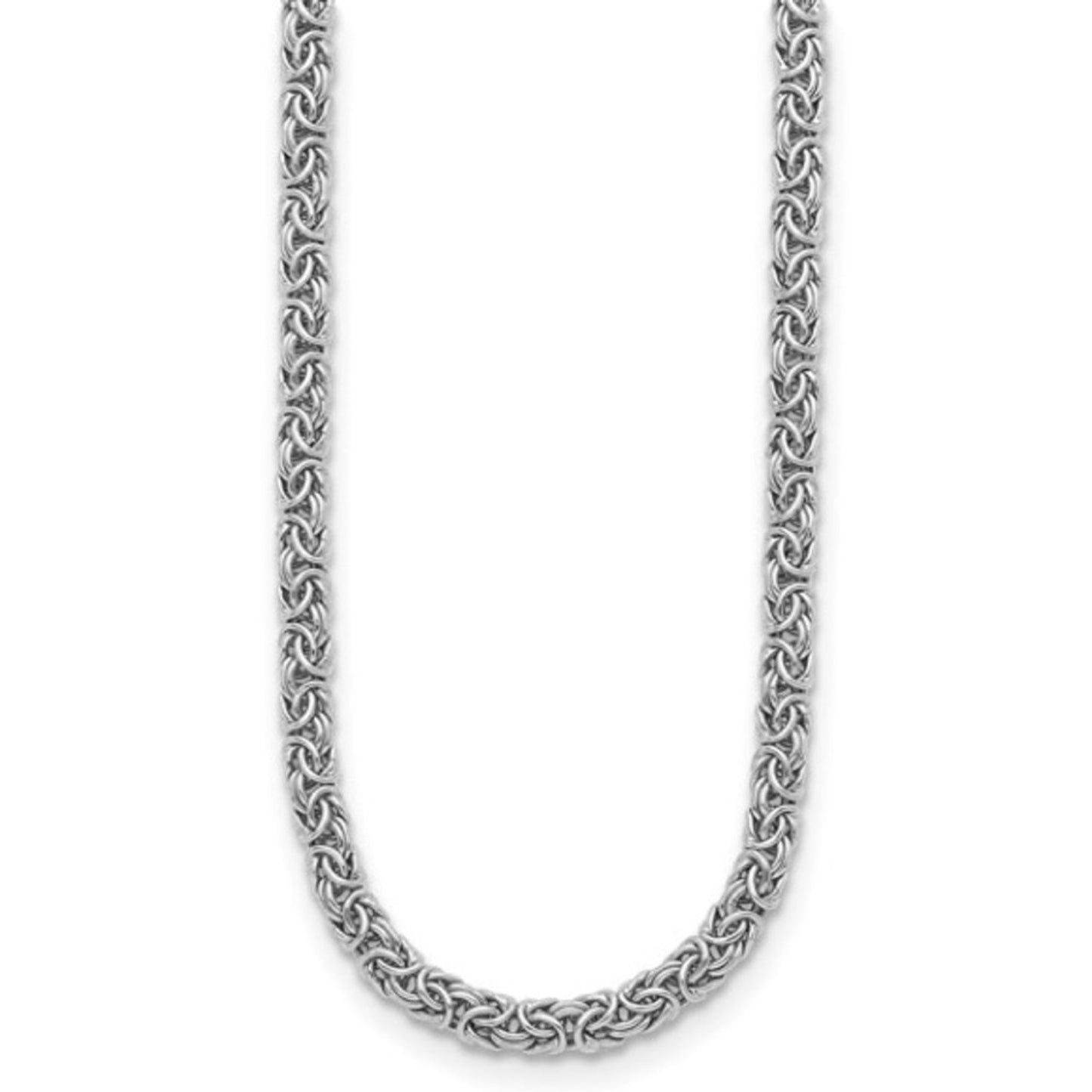Herco Sterling Silver Byzantine Necklace – 18 inches long and 7.5mm wide