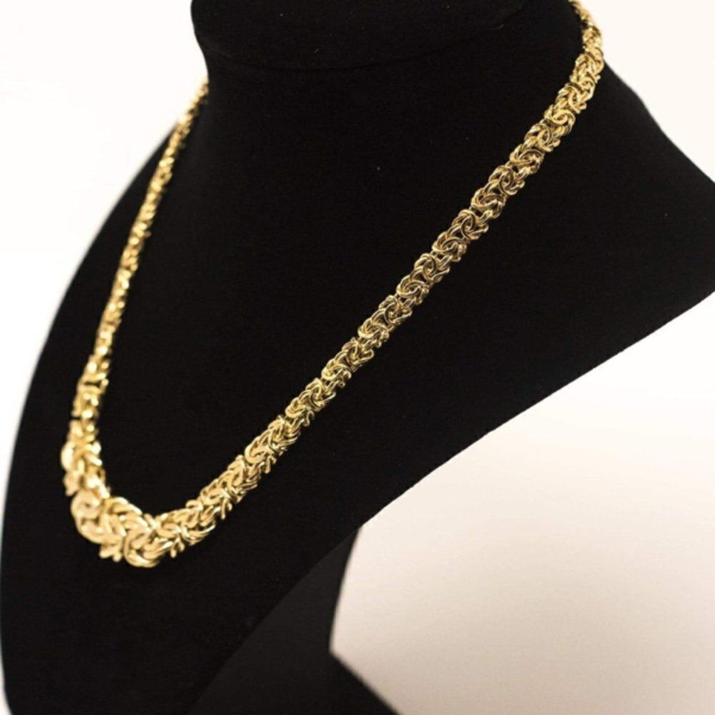 14k Gold Graduated Byzantine Necklace, Brand New-
