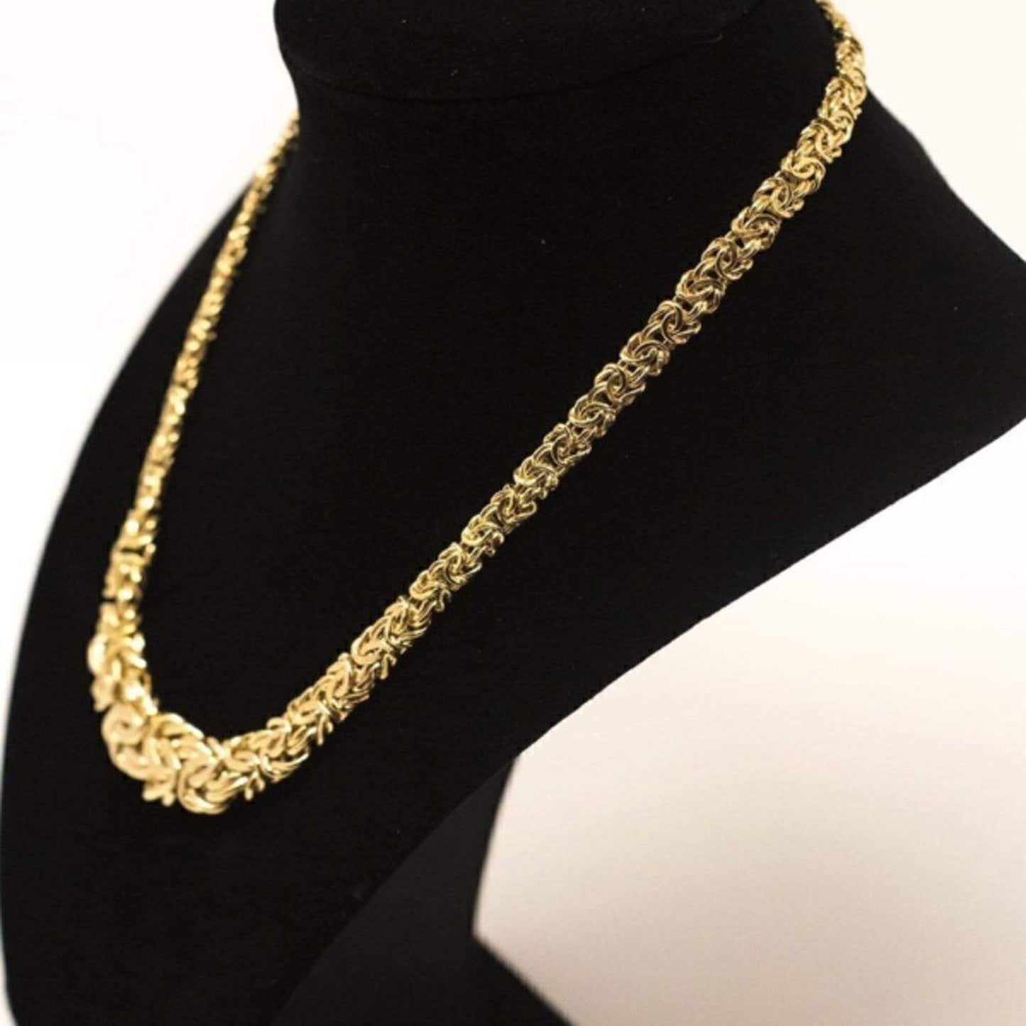 14k Gold Graduated Byzantine Necklace, Brand New-