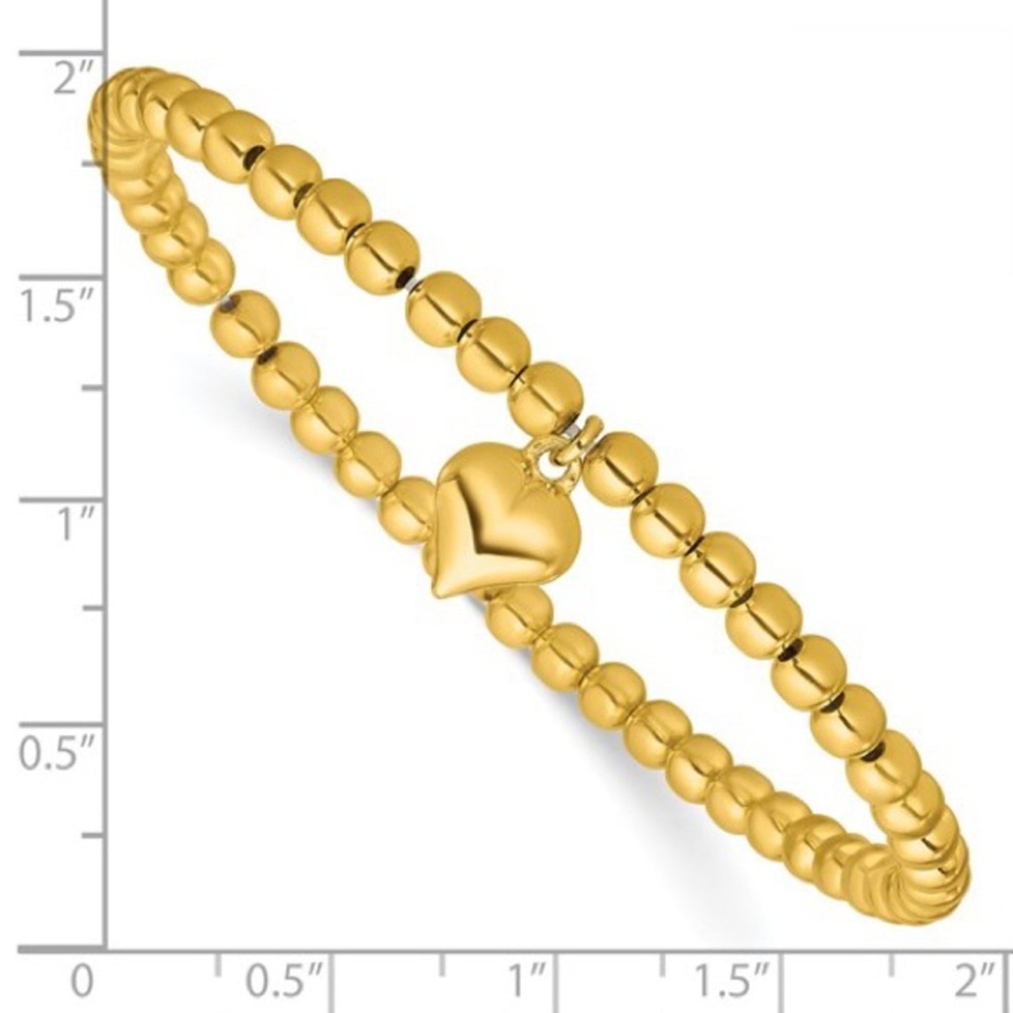 Stylish Gold Beaded Bracelet with heart charm