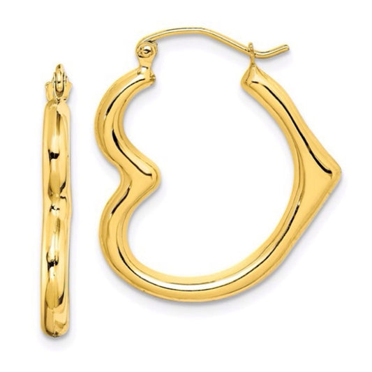 10K Gold Hollow Heart Hoop Earrings for Kids: Stylish, Durable and Comfortable
