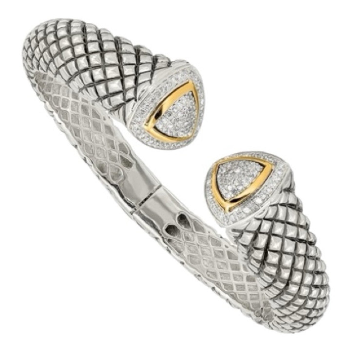 Shey Couture Sterling Silver & 14K Gold Diamond Cuff Bracelet – 0.55 CTW