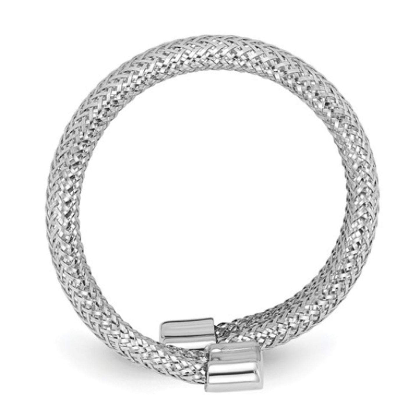 Leslie's 14k White Gold Mesh Bypass Stretch Ring