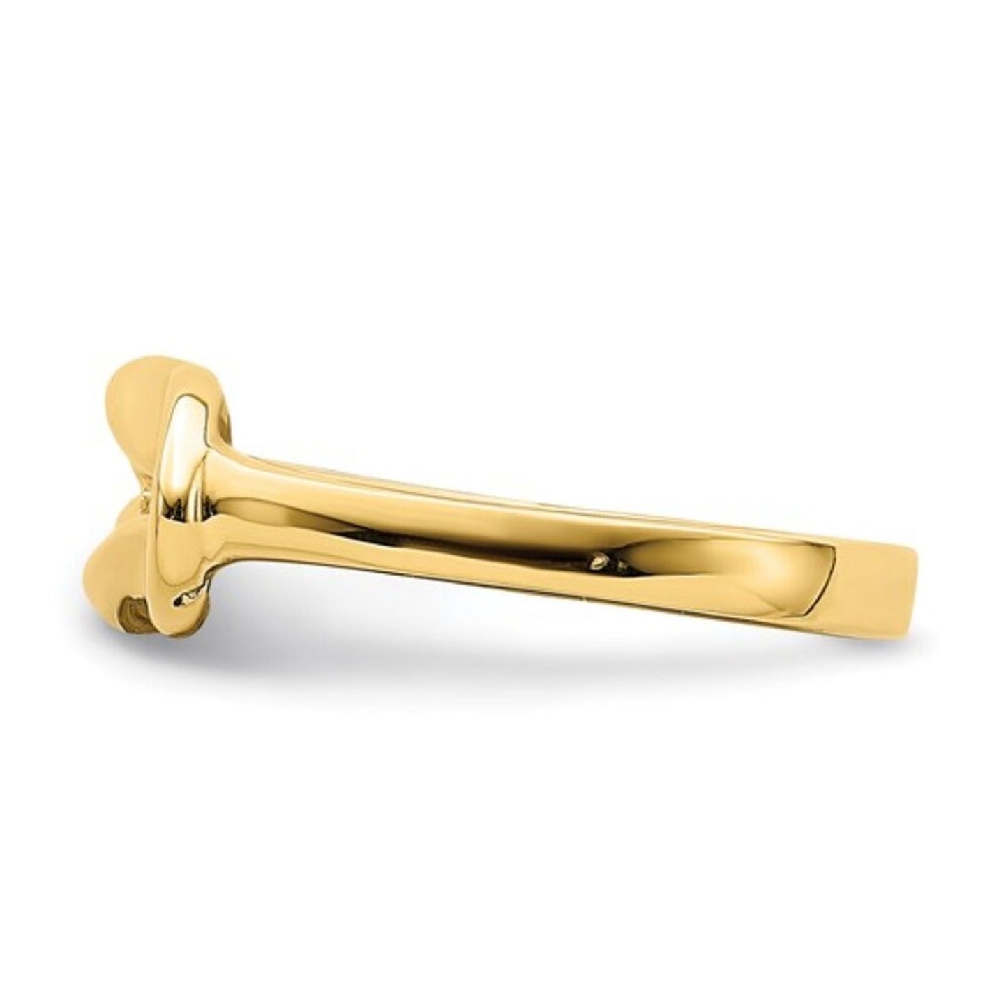 14K Yellow Gold Polished Freeform Love Knot Ring