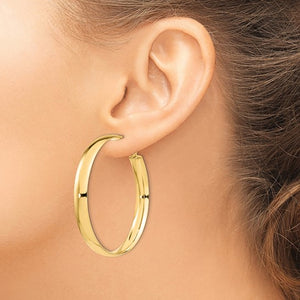Leslie's 14K 6mm High Polished Omega Back Hoop Earrings