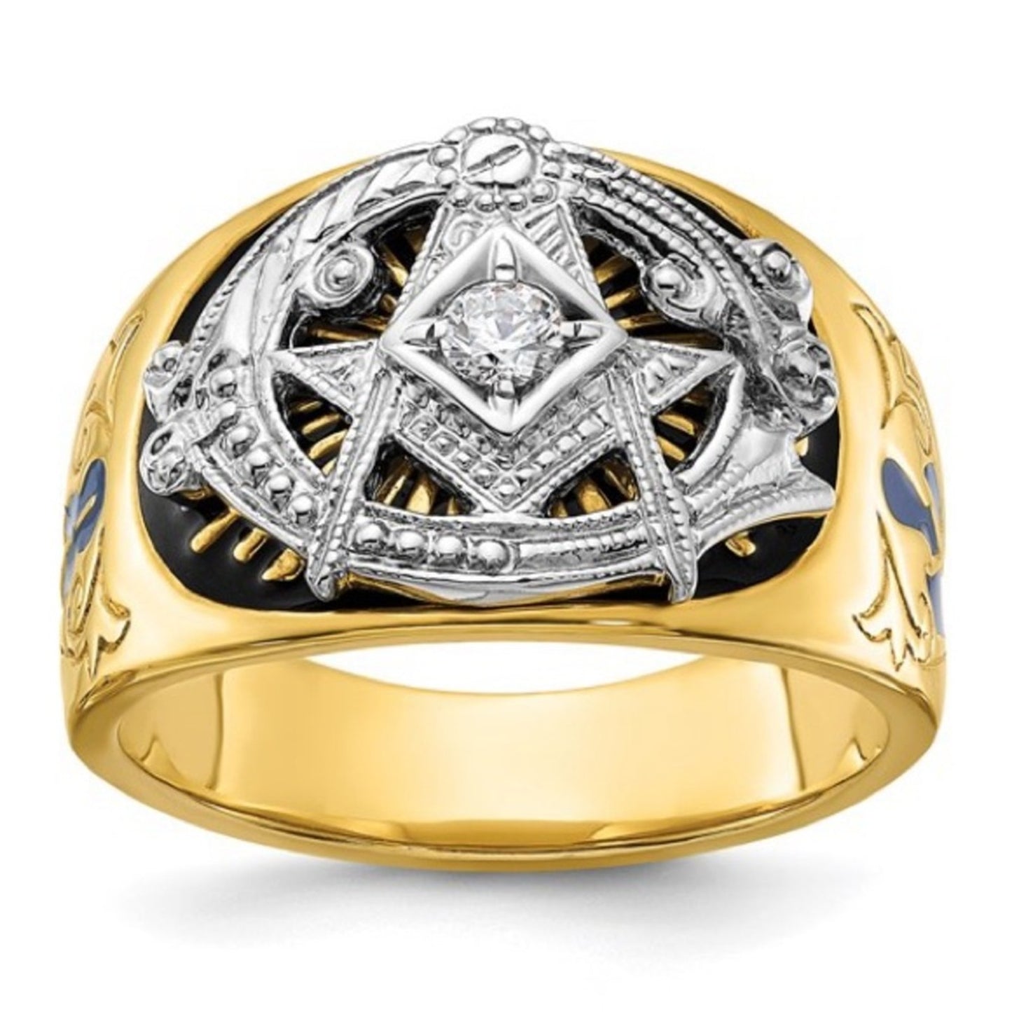 10k Gold Men's Diamond Blue Lodge Masonic Ring: A Symbol of Brotherhood