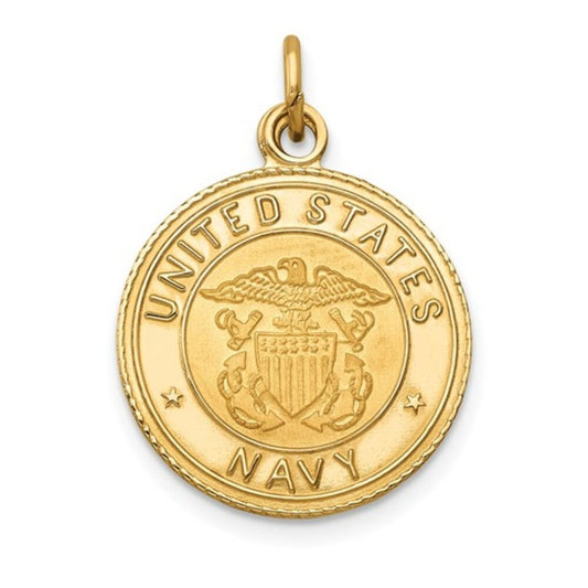 14K Yellow Gold U.S. Navy Disc Pendant – Officially Licensed | Made in USA