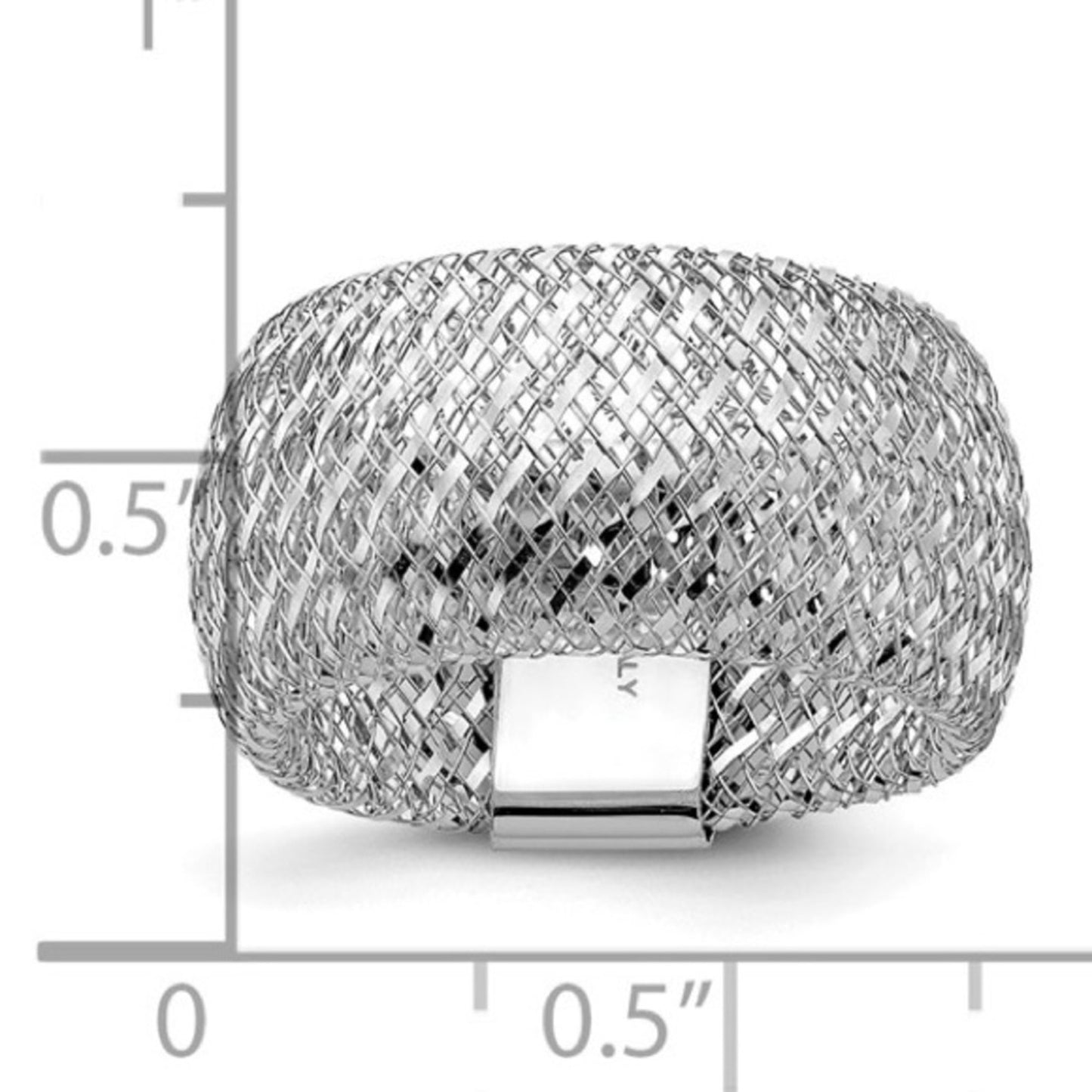 Leslie's 14k White Gold Diamond-Cut Flexible Stretch Ring – Italian Design