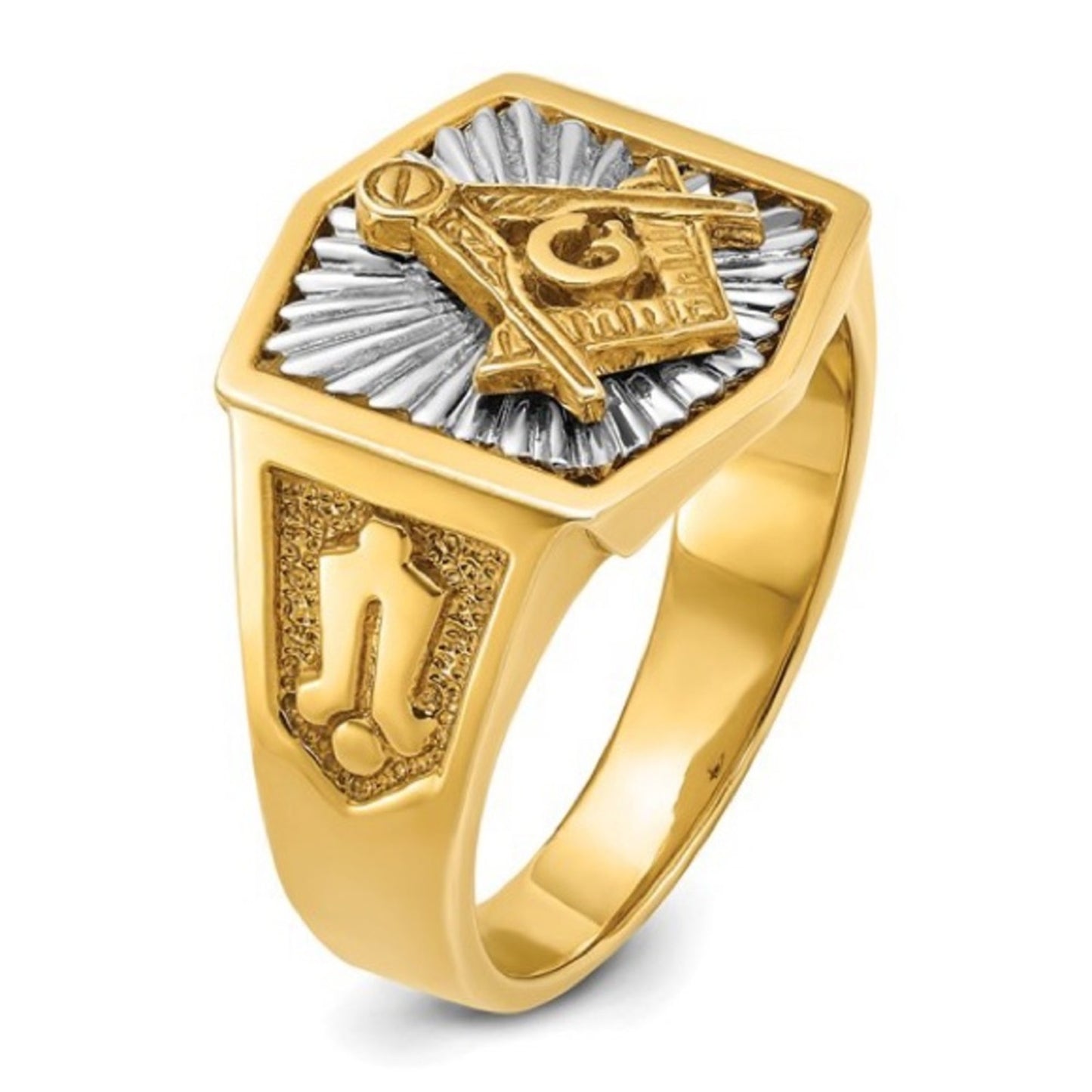 New 14k Gold IBGoodman Men's Masonic Ring: A Blend of Tradition and Modern Style