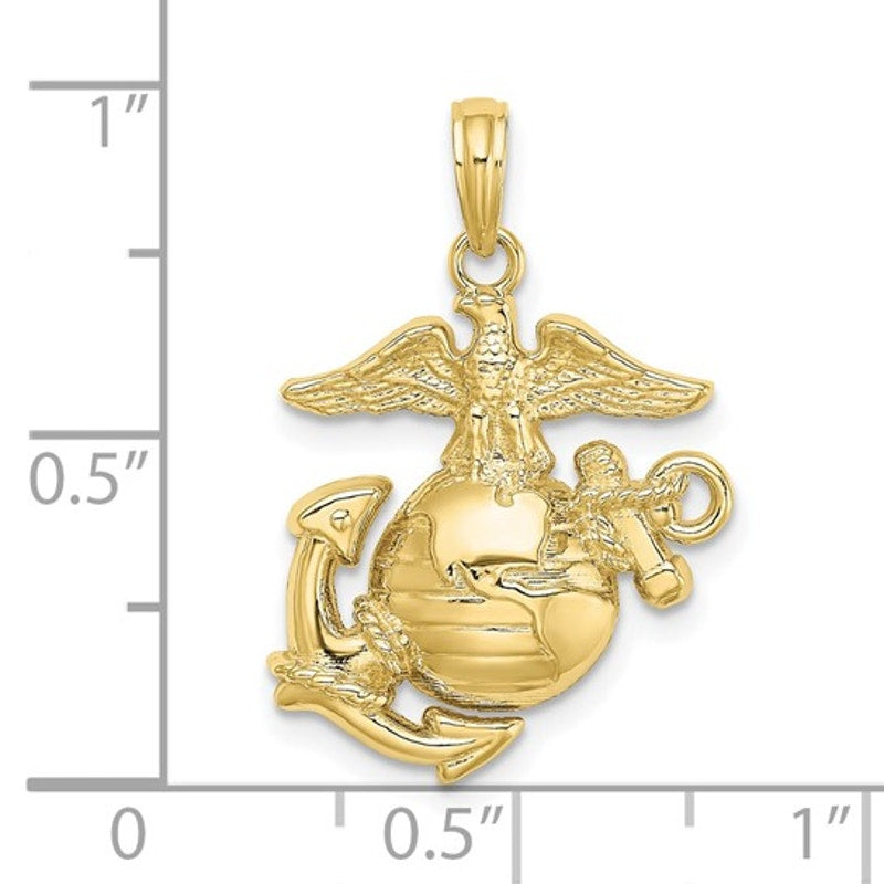 New  10K Yellow Gold U.S. Marine Corps Pendant – Solid Gold | Made in the USA