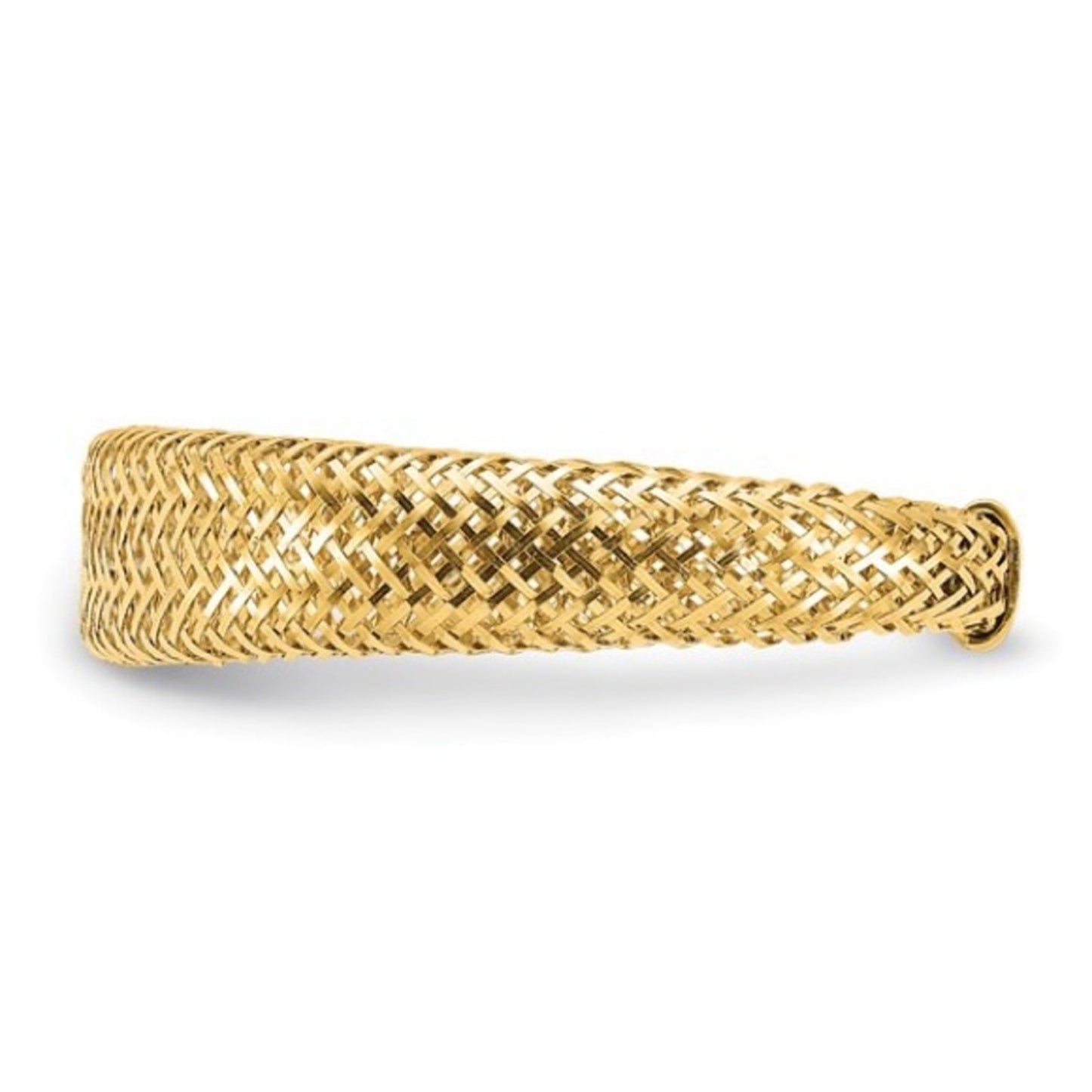 Leslie's 14k Gold Mesh Tapered Stretch Ring – Flexible Italian Craftsmanship