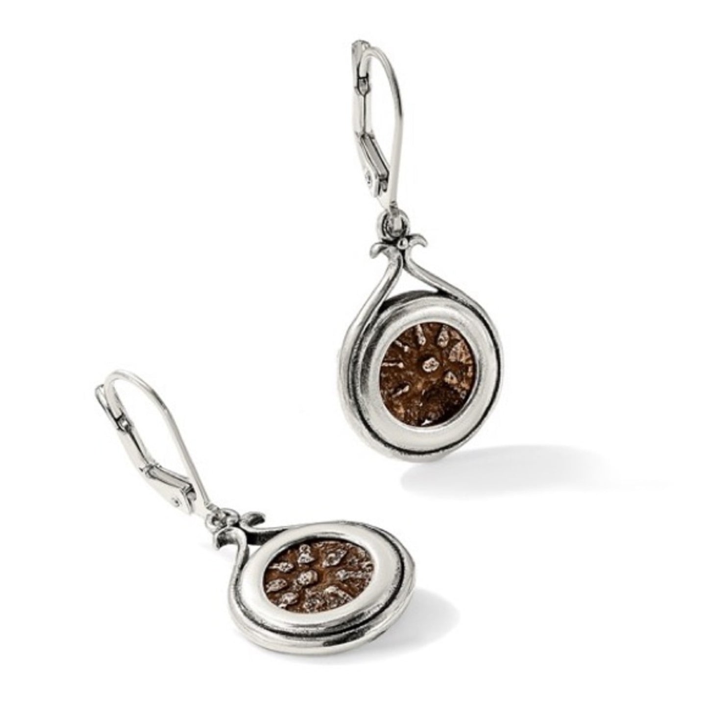 Ancient Coins Sterling Silver and Bronze Widow's Mite Coin Dangle Earrings**