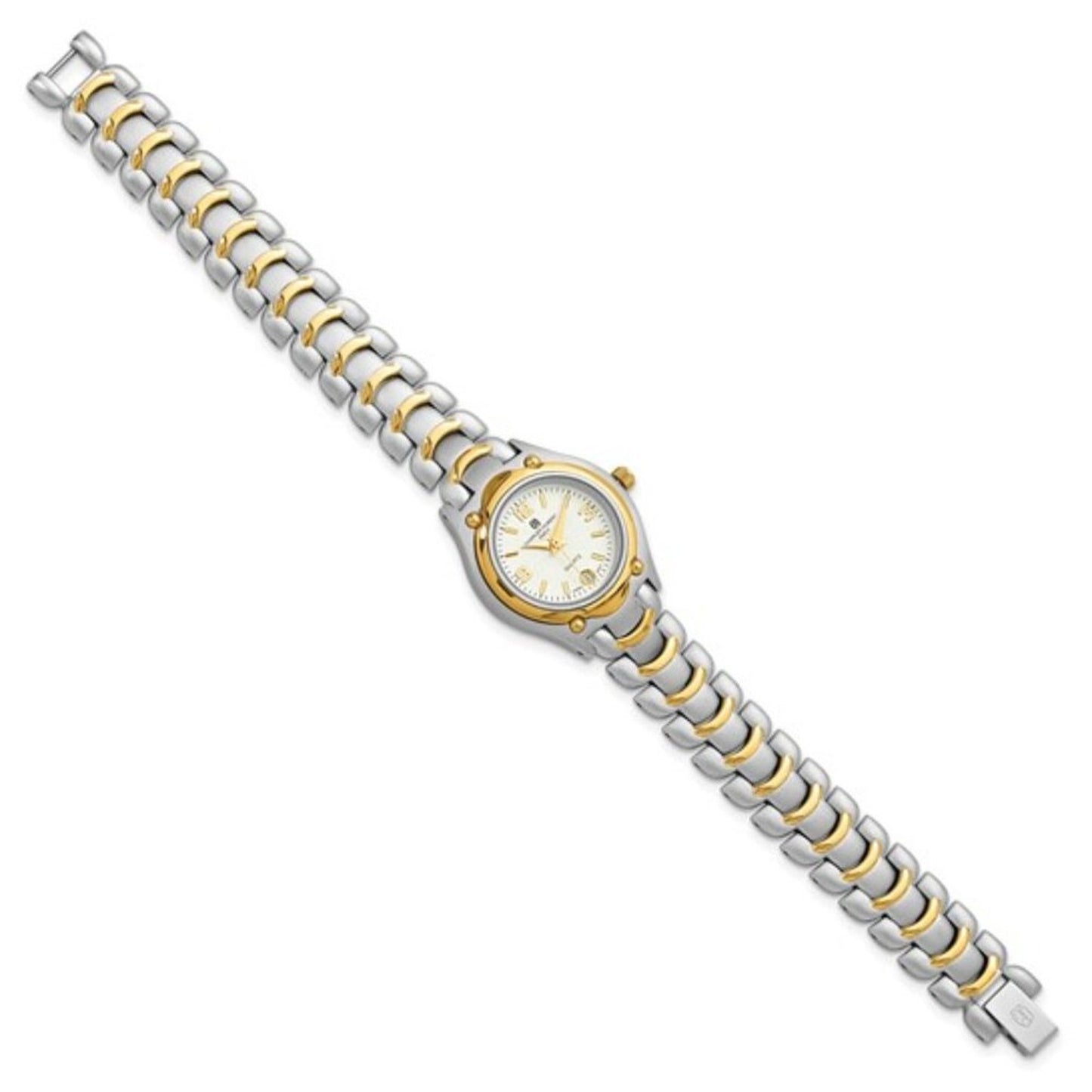 Charles Hubert Ladies Two-Tone Watch - White Dial - Date - 26mm - NEW