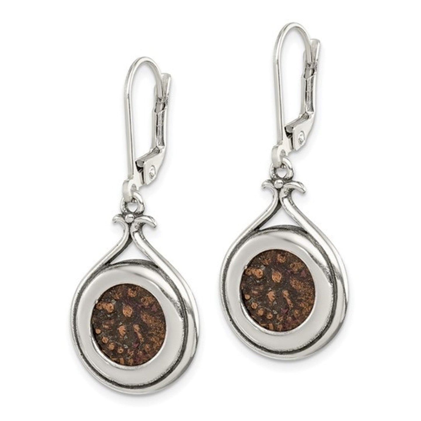 Ancient Coins Sterling Silver and Bronze Widow's Mite Coin Dangle Earrings**