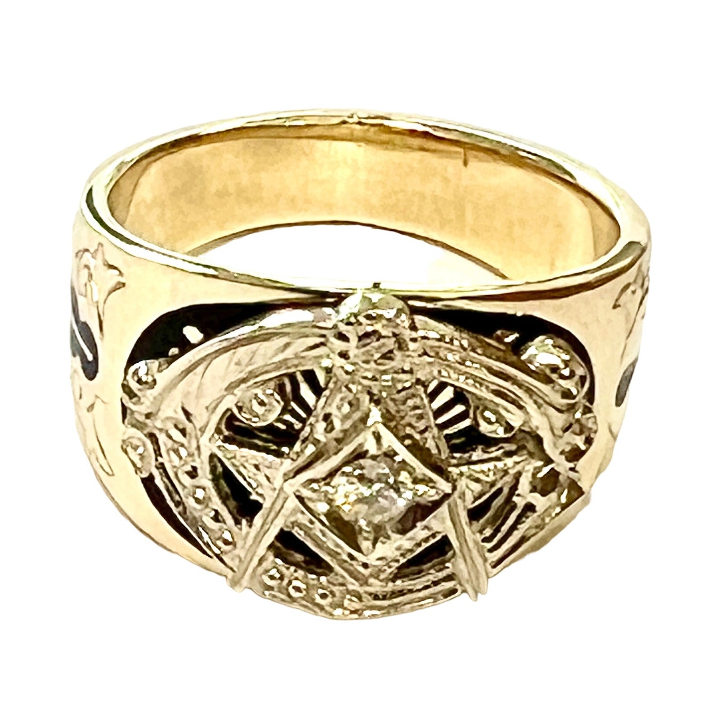 10k Gold Men's Diamond Blue Lodge Masonic Ring: A Symbol of Brotherhood