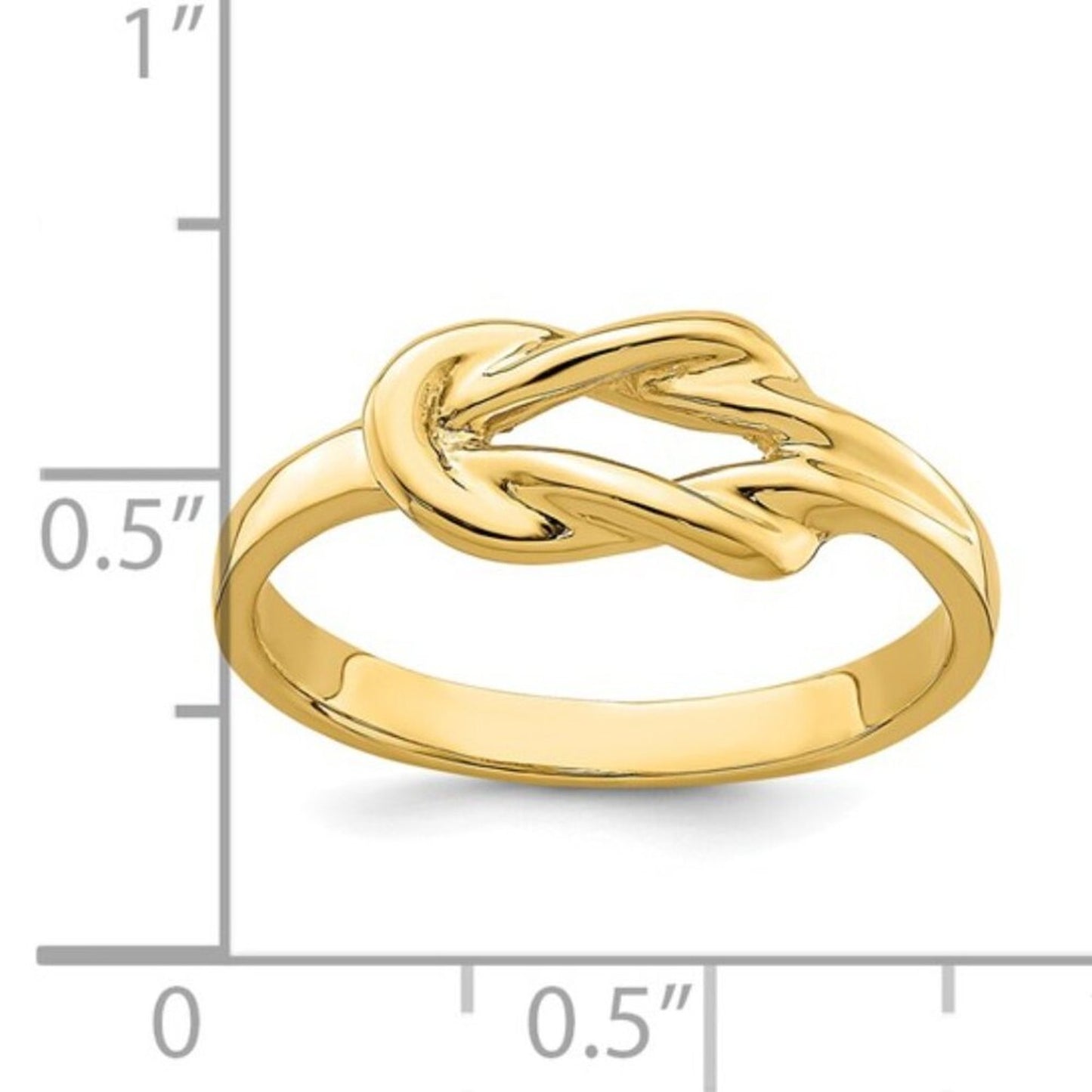 14K Yellow Gold Polished Freeform Love Knot Ring