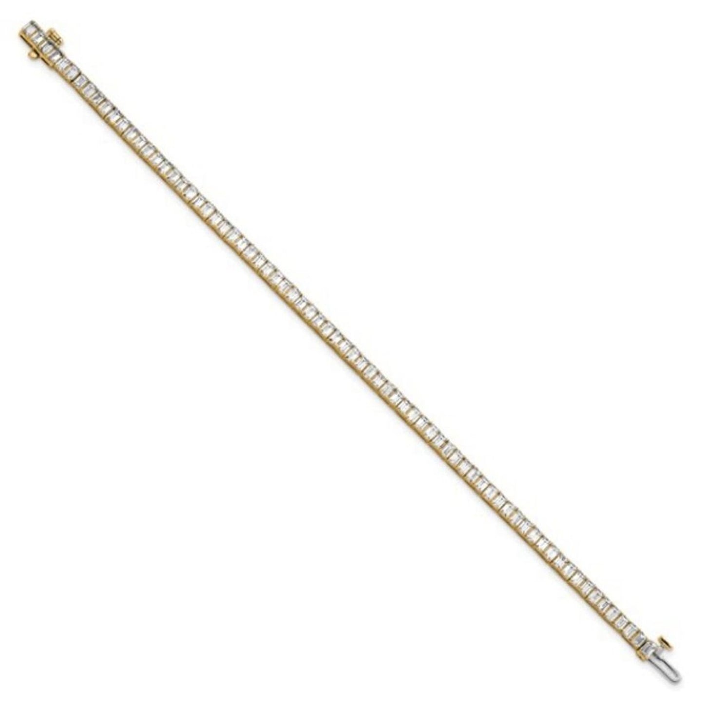 14K Yellow Gold 7ct Lab-Grown Diamond Tennis Bracelet – Bezel Set, 7"