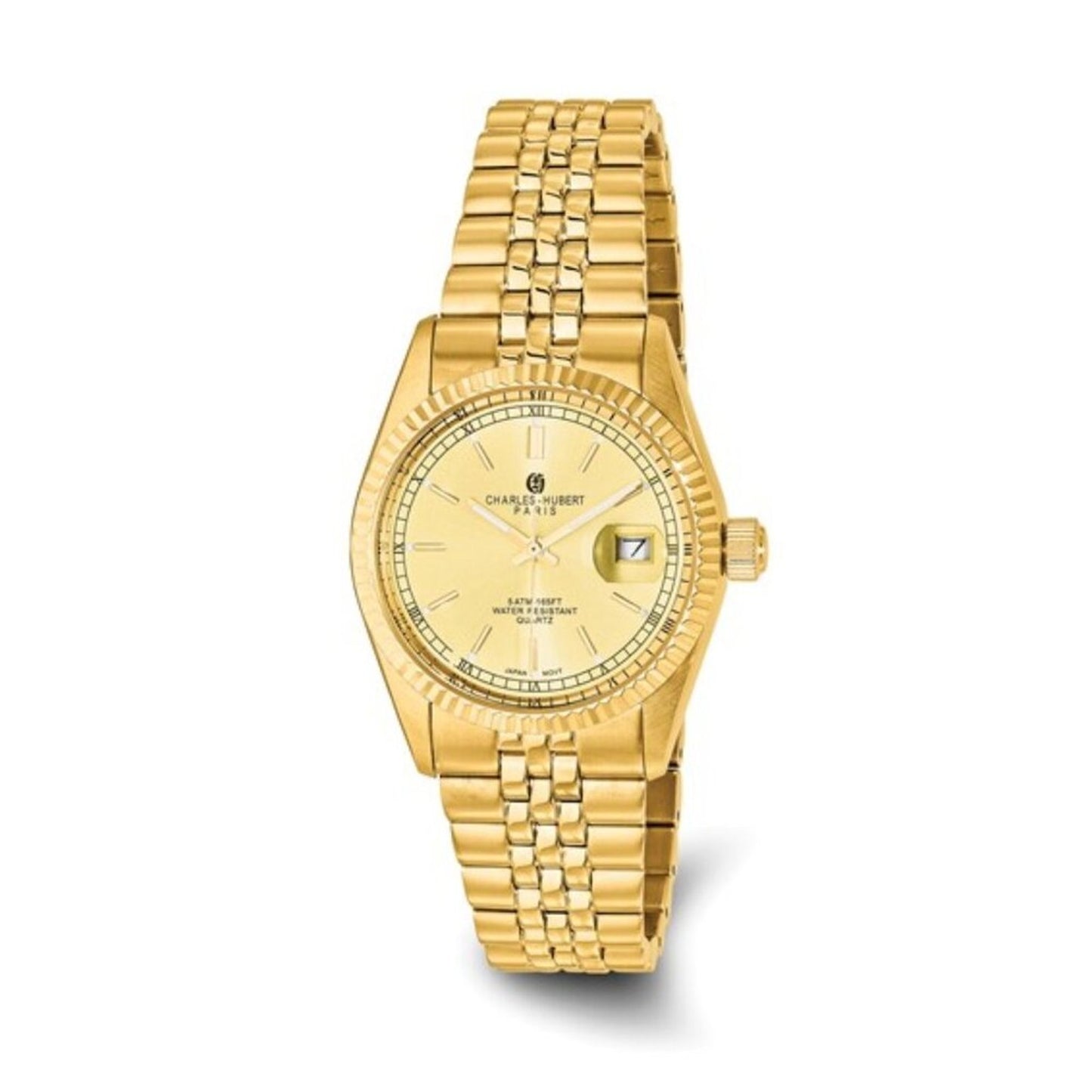 Charles Hubert Men's Gold Tone Watch - IP-Plated Stainless Steel - Date - 35mm