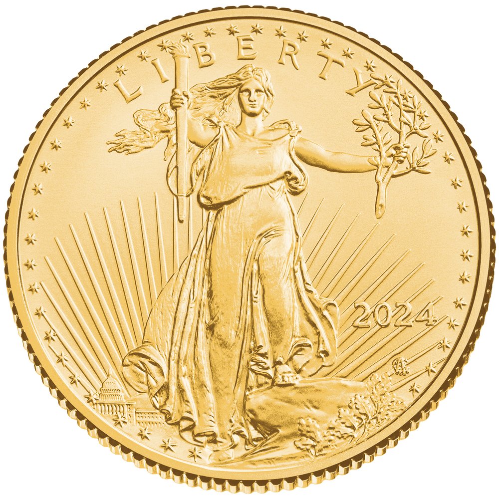 2024 1/4 oz American Gold Eagle Coin – $10 BU | 22K Gold | U.S. Mint