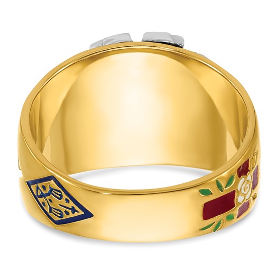IBGoodman 14k Two-Tone Diamond Masonic Ring 32°