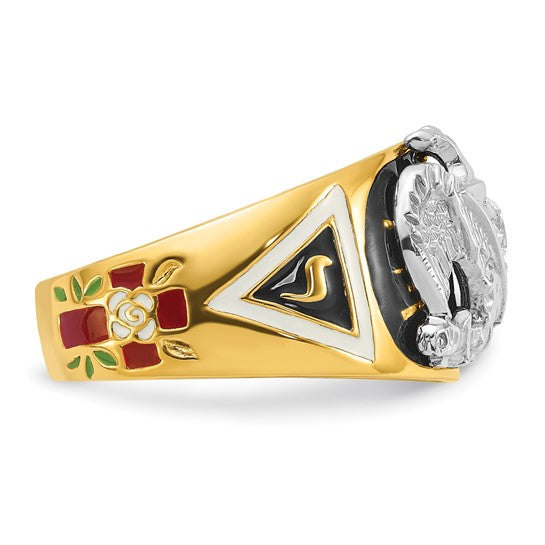IBGoodman 14k Two-Tone Diamond Masonic Ring 32°