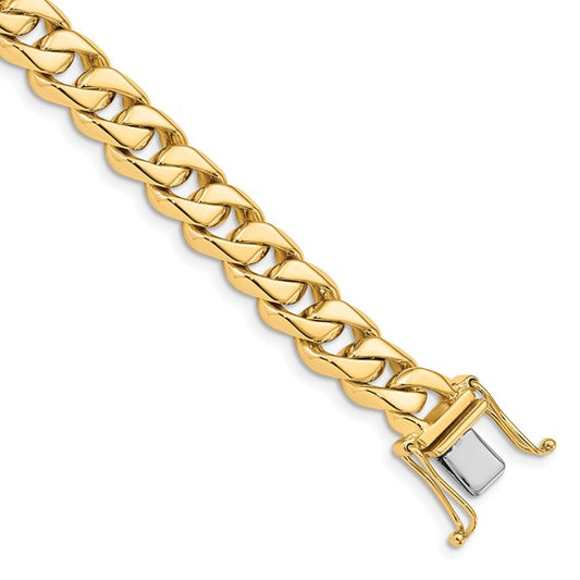 Solid 10K Yellow Gold 8.5mm Traditional Link Bracelet, 9” long, 43.82g