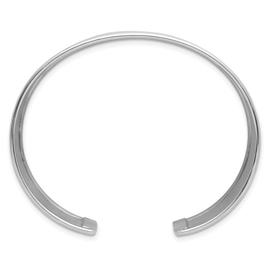 Herco Sterling Silver Rhodium-Plated 37mm Hammered Cuff Bangle – Made in Italy