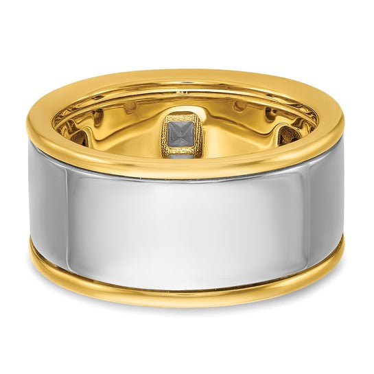 IBGoodman 14K Two-Tone Men's Diamond Ring – Black & White Diamonds – Size 10