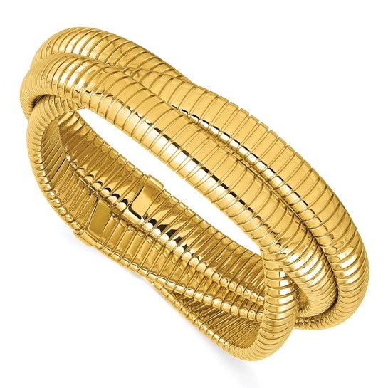 Herco 14K 3 Intertwined 7.5 inch Slip-on Bangle