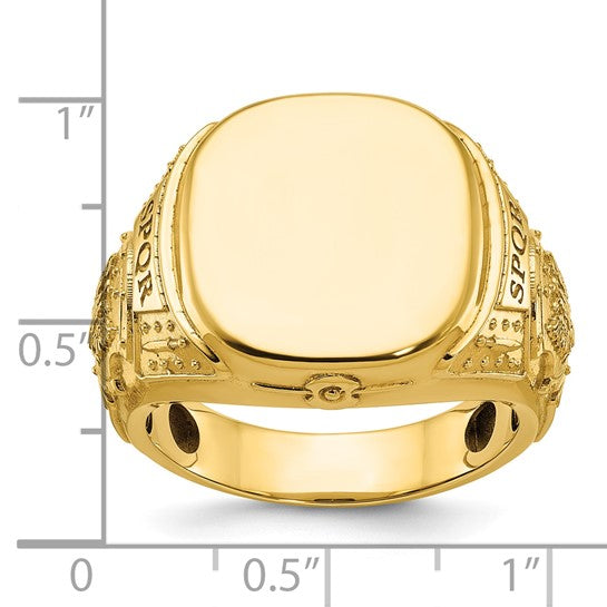 14k IBGoodman Men's Cushion Signet Ring