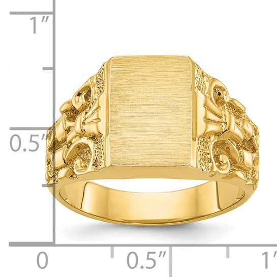 14k IBGoodman 13x9mm Men's Signet Ring