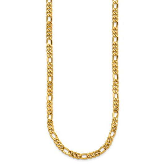 Herco 24K Polished 4.8mm Solid Figaro 20 Inch Chain