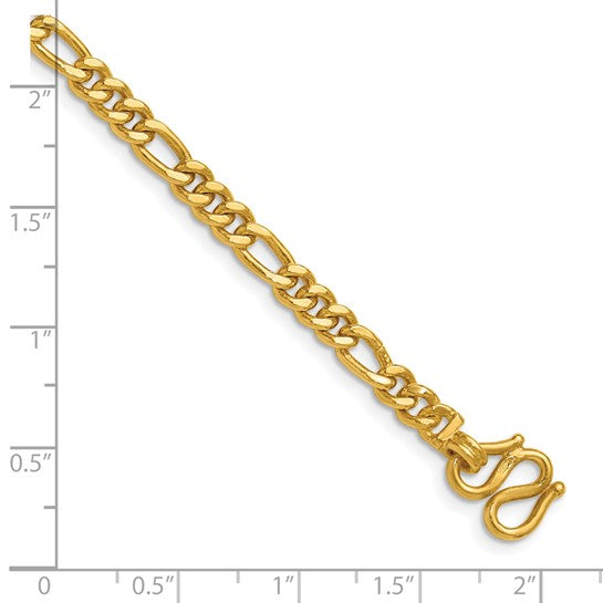 Herco 24K Polished 4.8mm Solid Figaro 20 Inch Chain