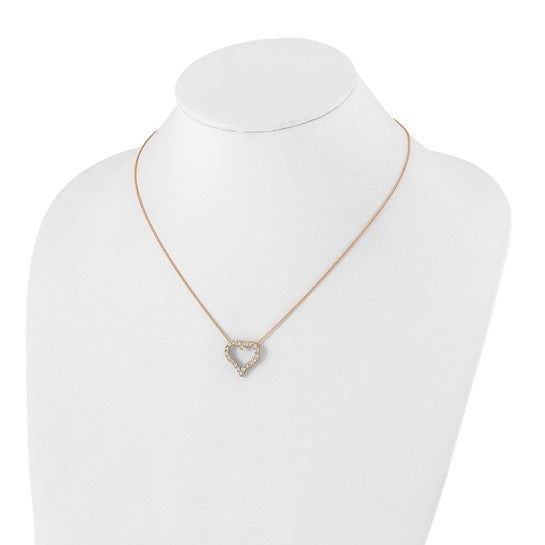 True Origin 14K Rose Gold 1 carat Lab Grown Diamond Open Heart Necklace