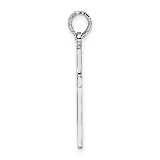 De-Ani Sterling Silver Polished Flat Latin Cross Pendant