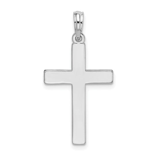 De-Ani Sterling Silver Polished Flat Latin Cross Pendant