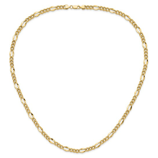 14k Gold 6.7mm Figaro Chain, 24.5 inches long