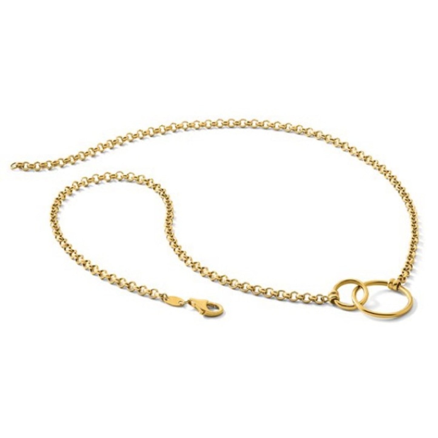 Leslie’s 10K Yellow Gold Polished Fancy 18" Rolo Chain with Circle Elements