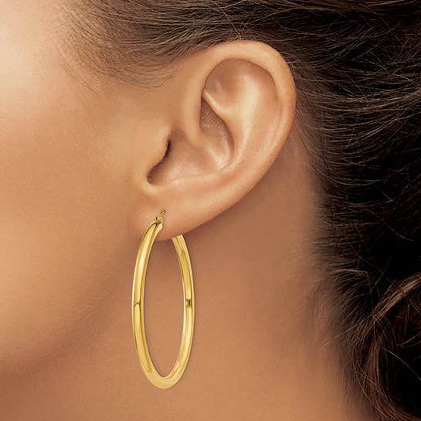 14k gold 45mm hoop earrings