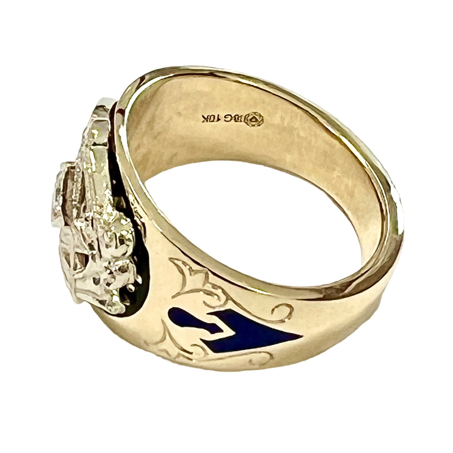 10k Gold Men's Diamond Blue Lodge Masonic Ring: A Symbol of Brotherhood