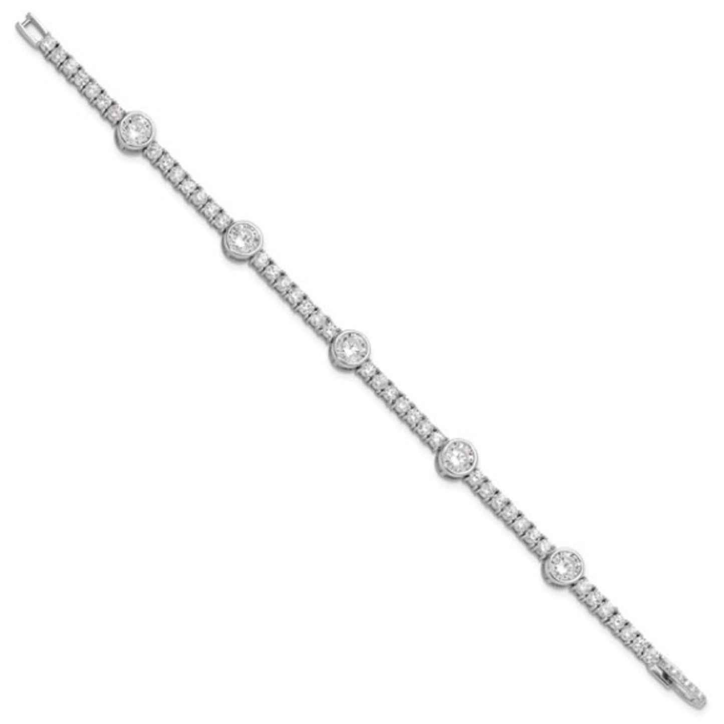 Sterling Silver Rhodium-plated Cubic Zirconia Tennis Bracelet