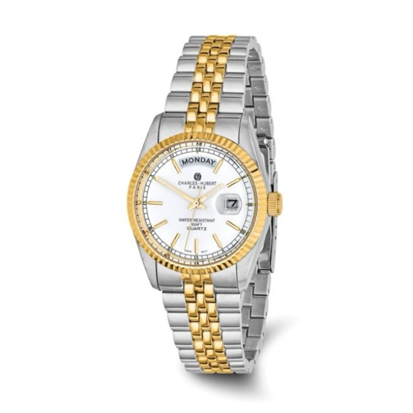 Men’s Charles Hubert Two-Tone Stainless Steel Date Watch | Quartz | Gift Boxed