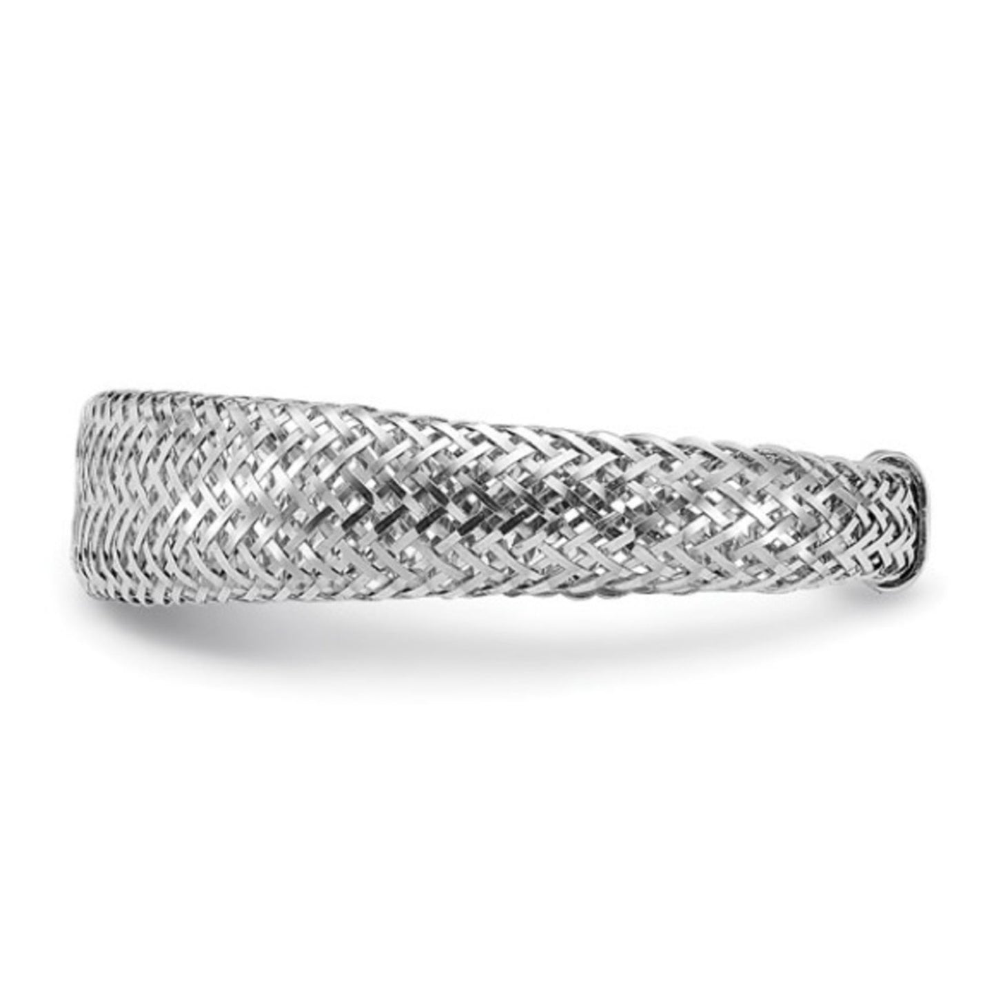 Leslie's 14k White Gold Mesh Tapered Stretch Ring – Italian Design