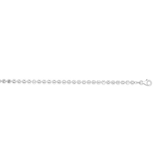 Sterling Silver 4mm Moon-cut Bead 18 inch Chain