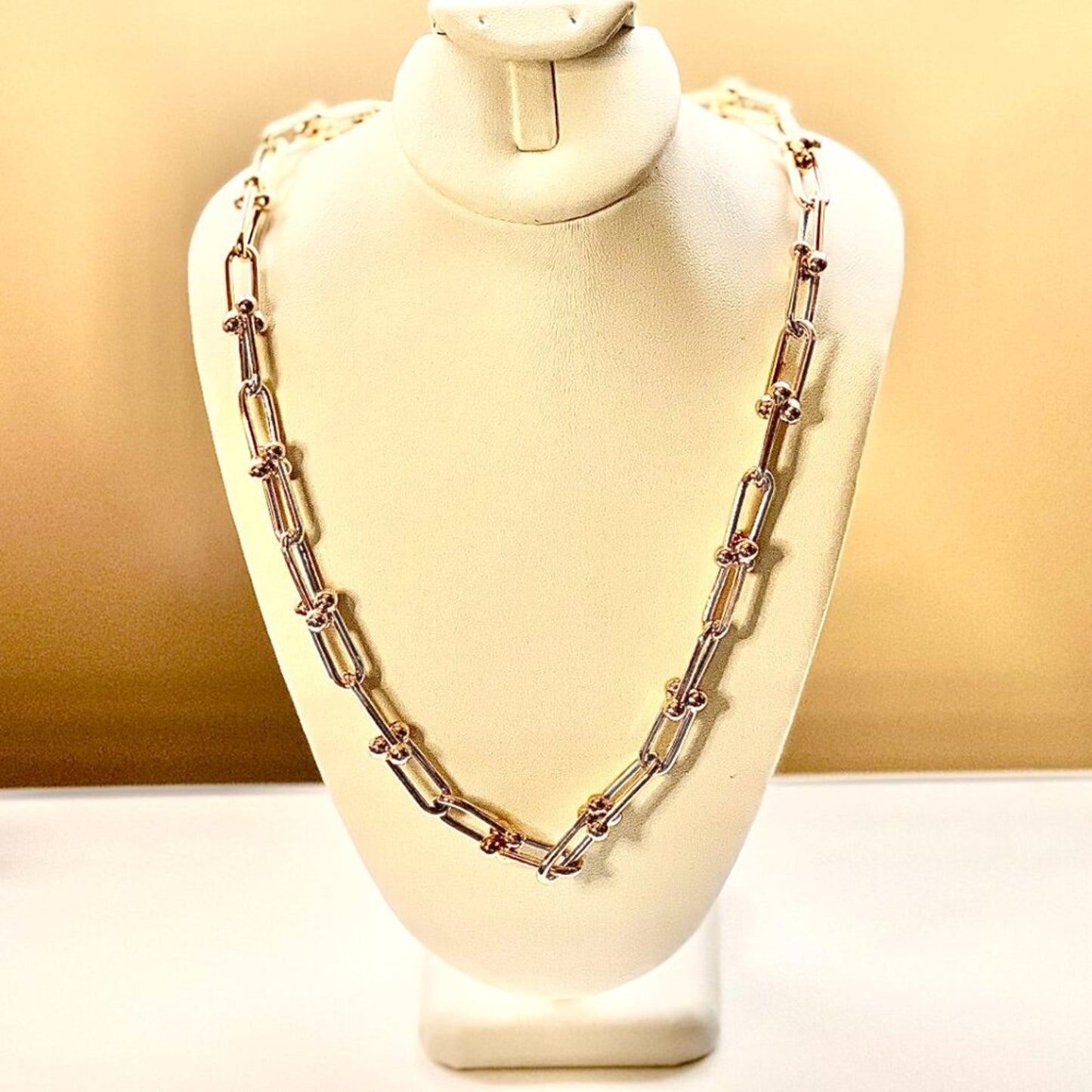 New 14K Gold Polished Fancy Open Link Necklace, By Leslies Jewelry