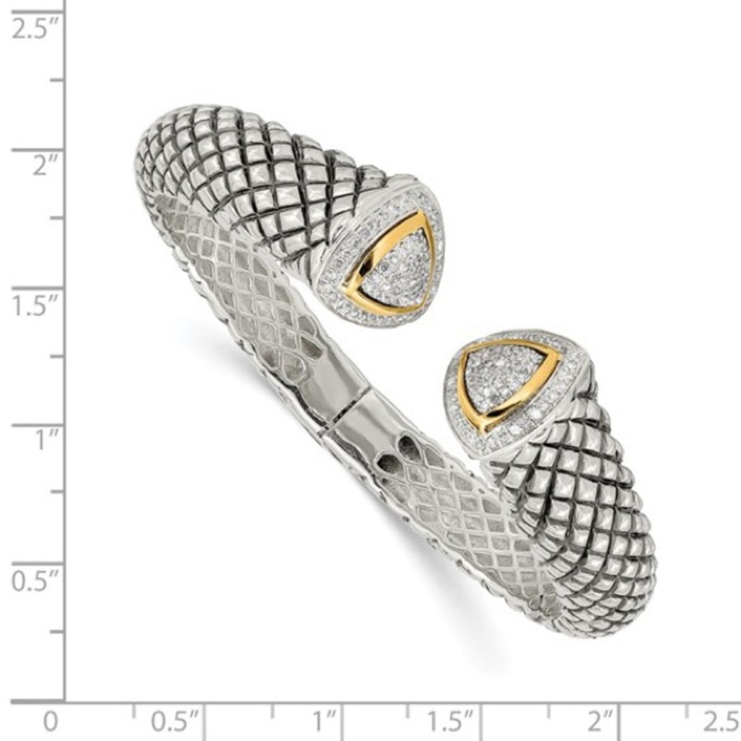 Shey Couture Sterling Silver & 14K Gold Diamond Cuff Bracelet – 0.55 CTW